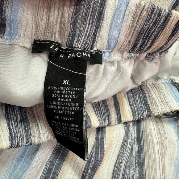 Zac & Rachel Striped Maxi Skirt Blue Gray taupe sz XL beach travel - Picture 5 of 6